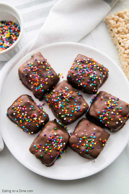 Chocolate dipped Rice Crispy Treats