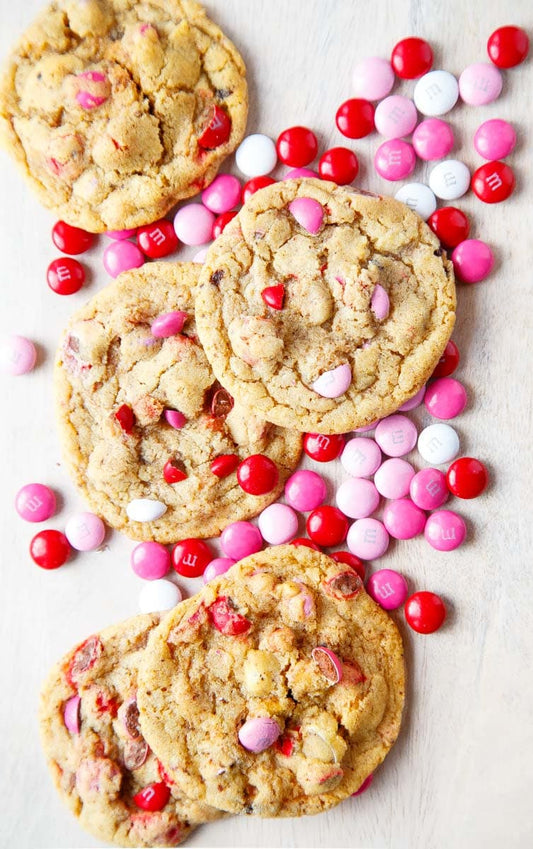 Valentines M&M Cookies