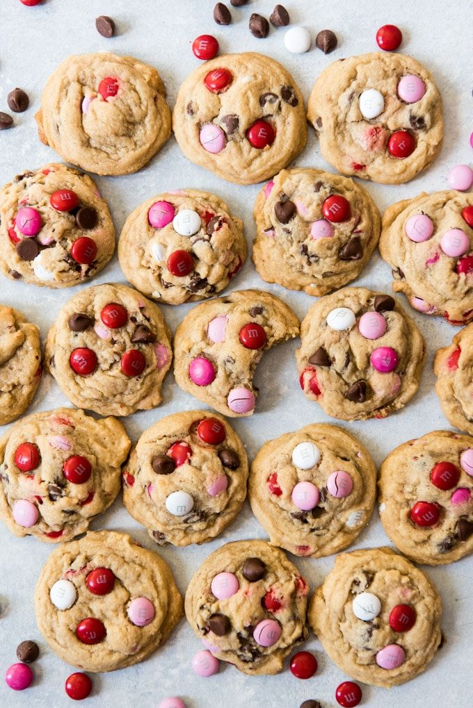 Valentines M&M Cookies